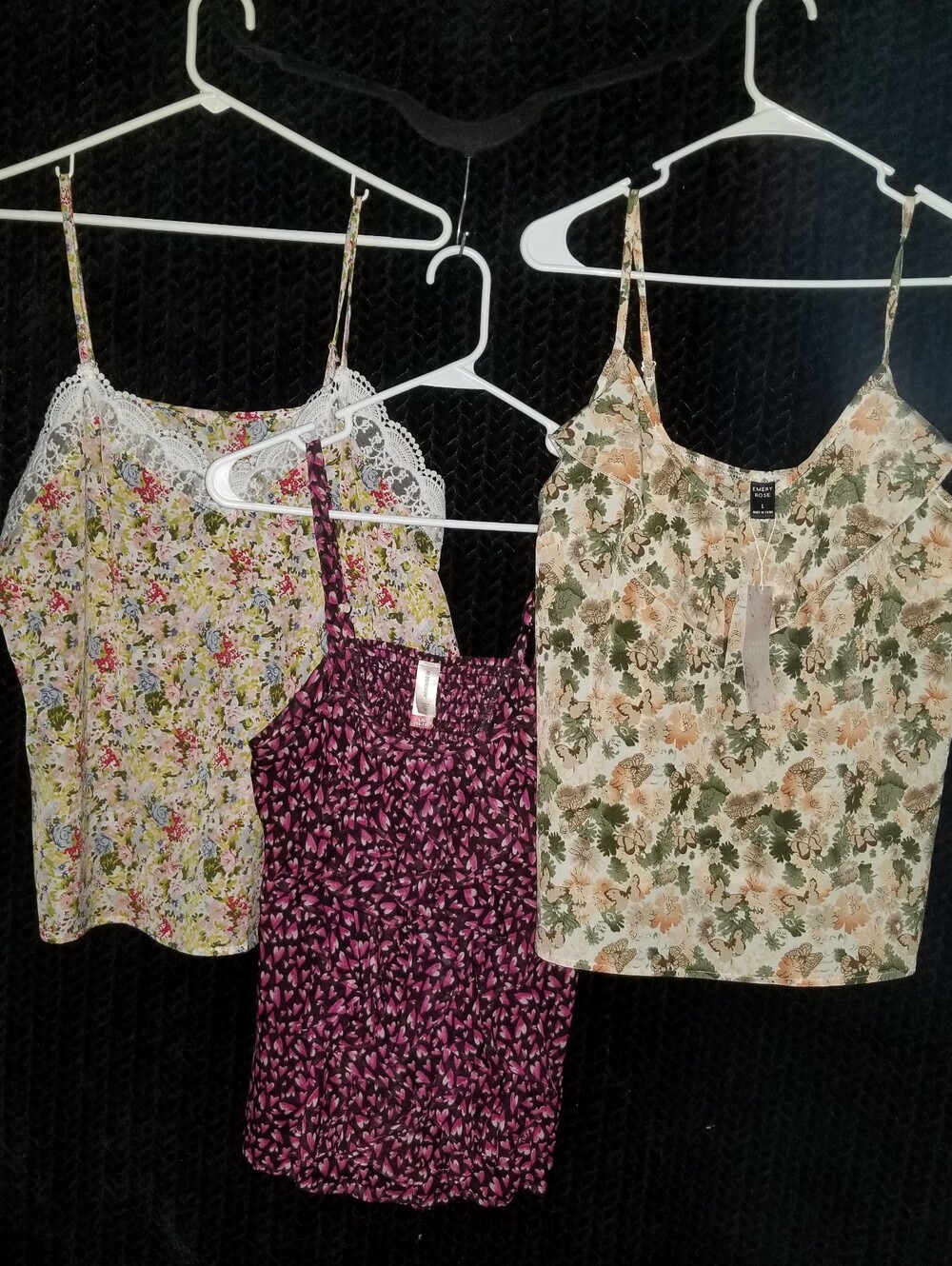 NWT Women's "SHEIN, Emery Rose, No Boundaries" Spaghetti Strap Tops All 3 Lg